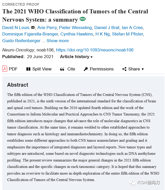 【综述】WHO 2021年中枢神经系统肿瘤分类:临床意义 - 脑医汇 - 神外资讯 - 神介资讯